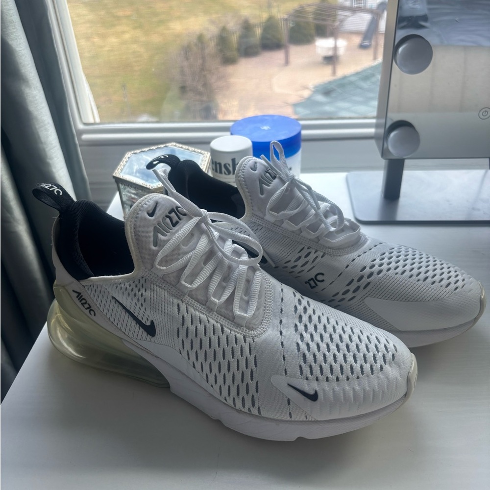 Nike Air Max 270 White and Black Men's Athletic Shoes